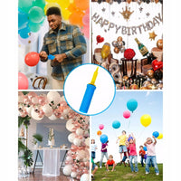 Pompka ręczna do balonów plus 101 balonów lateksowych, 10 kolorów | REEVE