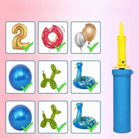 Pompka ręczna do balonów plus 101 balonów lateksowych, 10 kolorów | REEVE
