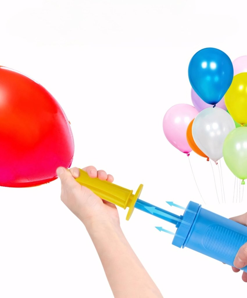 Pompka ręczna do balonów plus 101 balonów lateksowych, 10 kolorów | REEVE