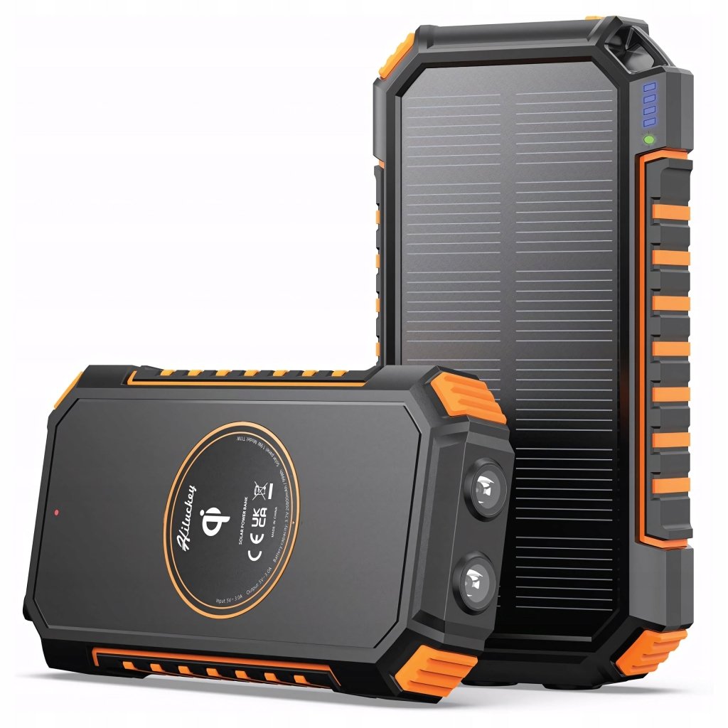 Power bank solarny z latarką 26800mAh indukcja QI wodoodporny | REEVE