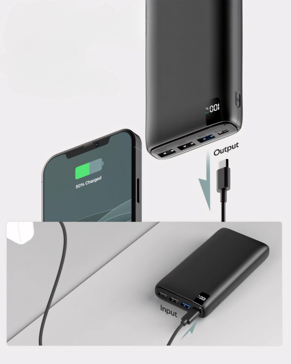 Powerbank 26800mAh czarny – 22,5W PD QC3.0 | REEVE