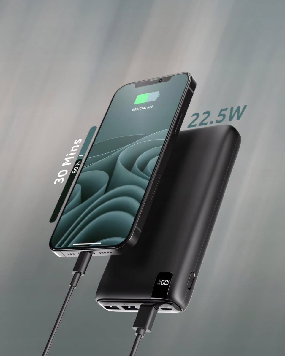 Powerbank 26800mAh czarny – 22,5W PD QC3.0 | REEVE