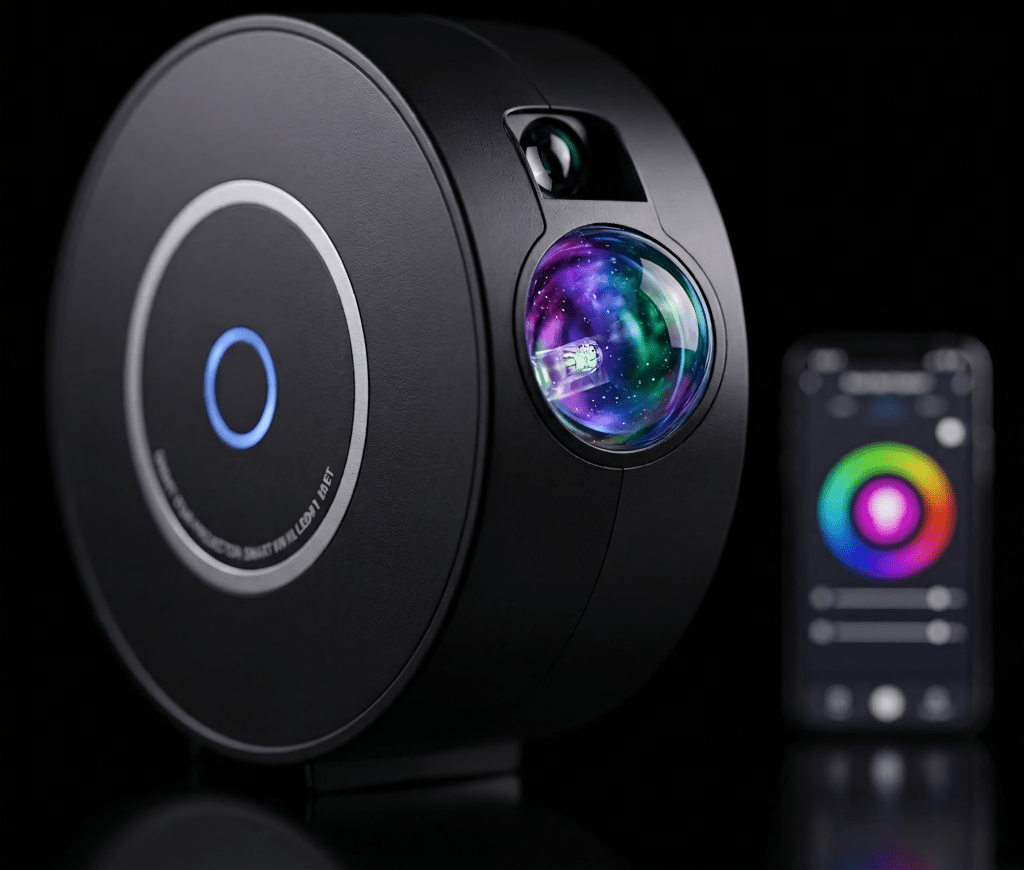 Projektor gwiazd LED 360°, Wi - Fi i sterowanie głosem, czarny | REEVE