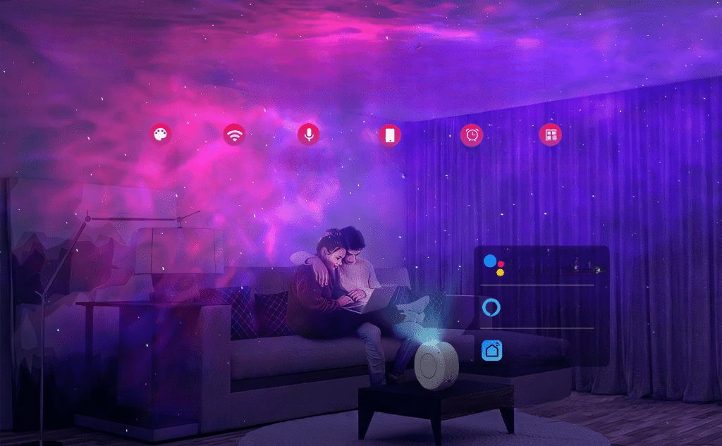 Projektor gwiazd LED 360°, Wi - Fi i sterowanie głosem | REEVE