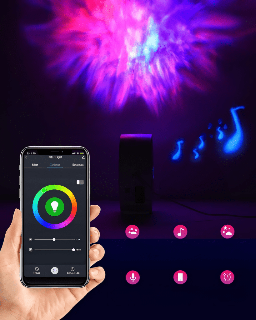 Projektor gwiazd LED 360°, Wi - Fi i sterowanie głosem | REEVE