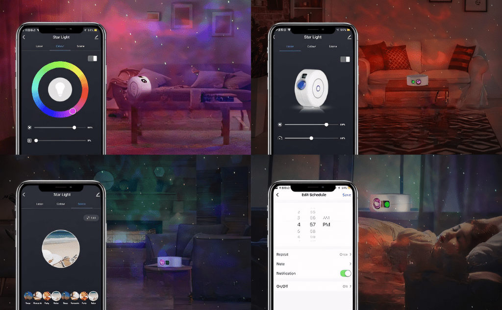 Projektor gwiazd LED 360°, Wi - Fi i sterowanie głosem | REEVE