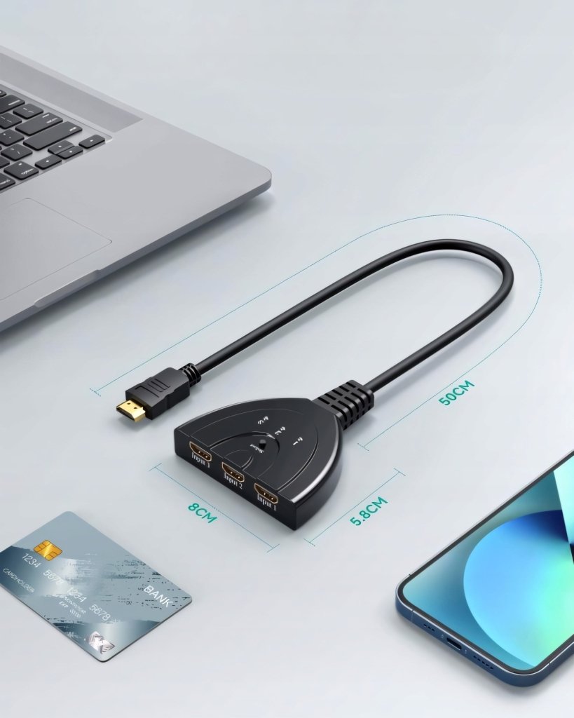 Przełącznik HDMI 3 wejścia / 1 wyjście, Full HD 1080p, 3D | REEVE