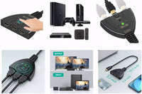 Przełącznik HDMI 3 wejścia / 1 wyjście, Full HD 1080p, 3D | REEVE