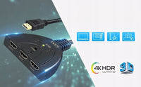 Przełącznik HDMI 3 wejścia / 1 wyjście, Full HD 1080p, 3D | REEVE