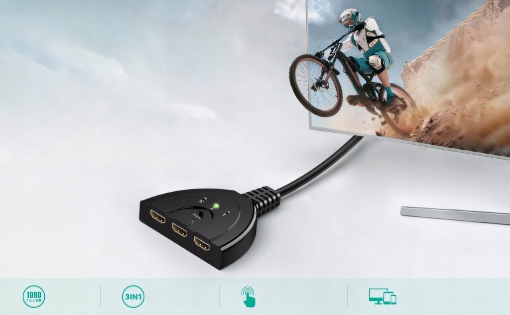 Przełącznik HDMI 3 wejścia / 1 wyjście, Full HD 1080p, 3D | REEVE