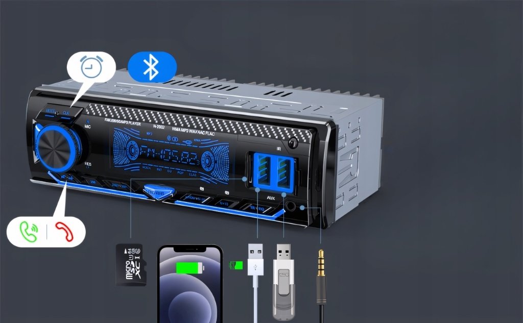 Radio samochodowe 1 DIN 4x65W bluetooth 5.0 RDS | REEVE