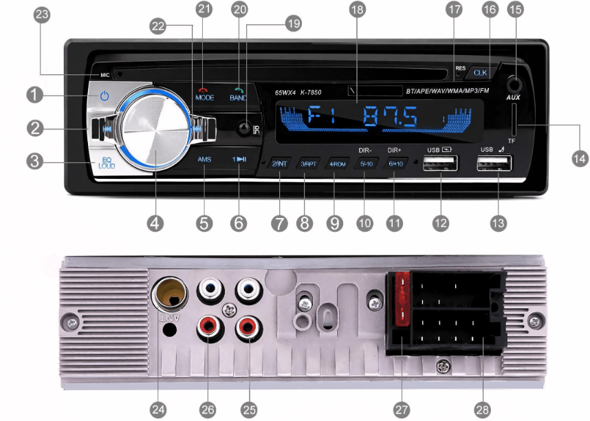 Radio samochodowe Cenxiny 1 - DIN Bluetooth RDS | REEVE