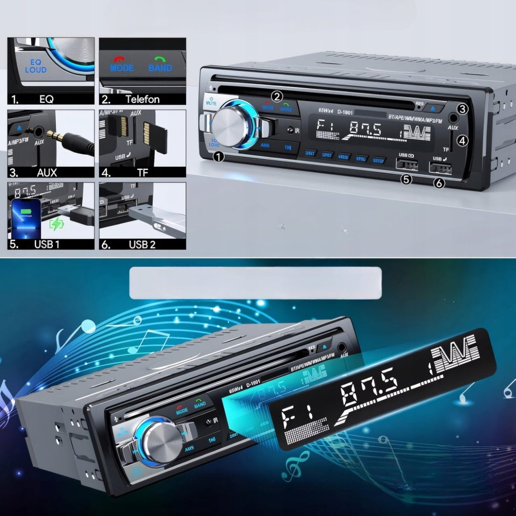 Radio samochodowe Cenxiny 1 - DIN Bluetooth RDS | REEVE