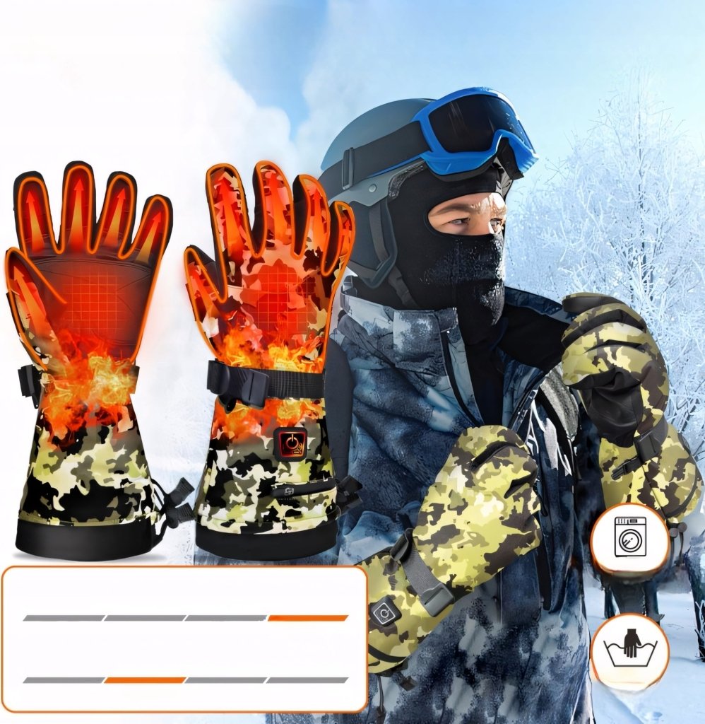 Rękawice ogrzewane elektrycznie 3000mAh rozmiar XXL moro | REEVE