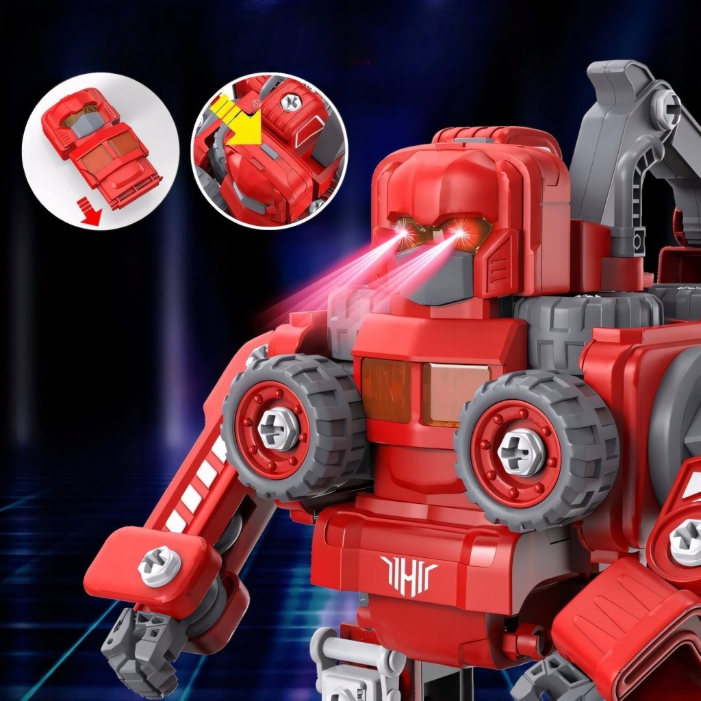 Robot transformer 5w1 – straż pożarna, LED, dźwięk, XXL (31,5 cm) | REEVE