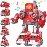 Robot transformer 5w1 – straż pożarna, LED, dźwięk, XXL (31,5 cm) | REEVE