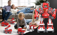 Robot transformer 5w1 – straż pożarna, LED, dźwięk, XXL (31,5 cm) | REEVE