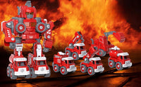 Robot transformer 5w1 – straż pożarna, LED, dźwięk, XXL (31,5 cm) | REEVE