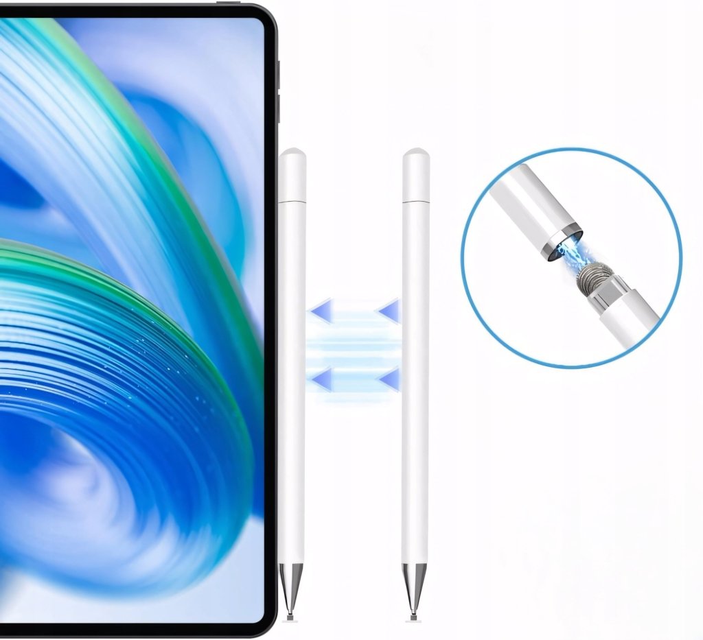 Rysik stylus pen uniwersalny biały – 2 w 1 | REEVE