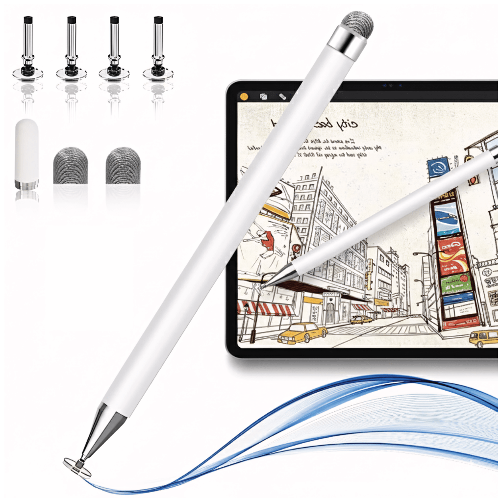 Rysik stylus pen uniwersalny biały – 2 w 1 | REEVE