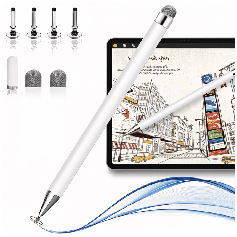 Rysik stylus pen uniwersalny biały – 2 w 1 | REEVE