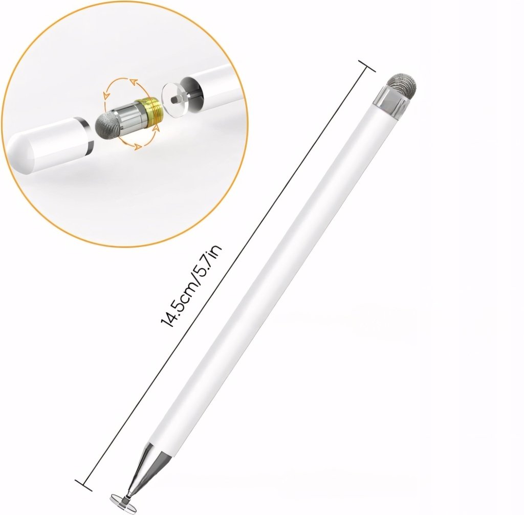 Rysik stylus pen uniwersalny biały – 2 w 1 | REEVE