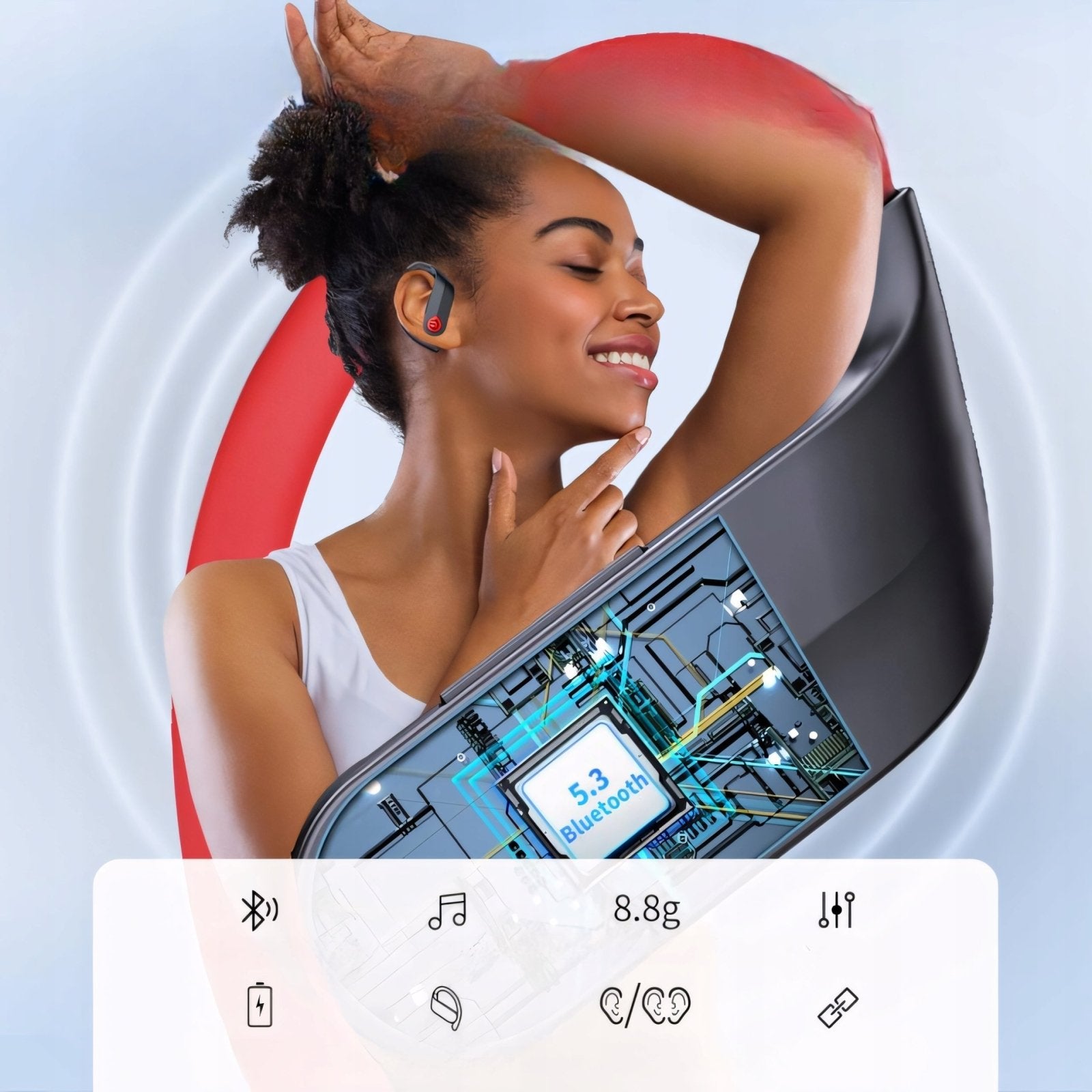 Słuchawki sportowe TWS IP7 60h bas | REEVE