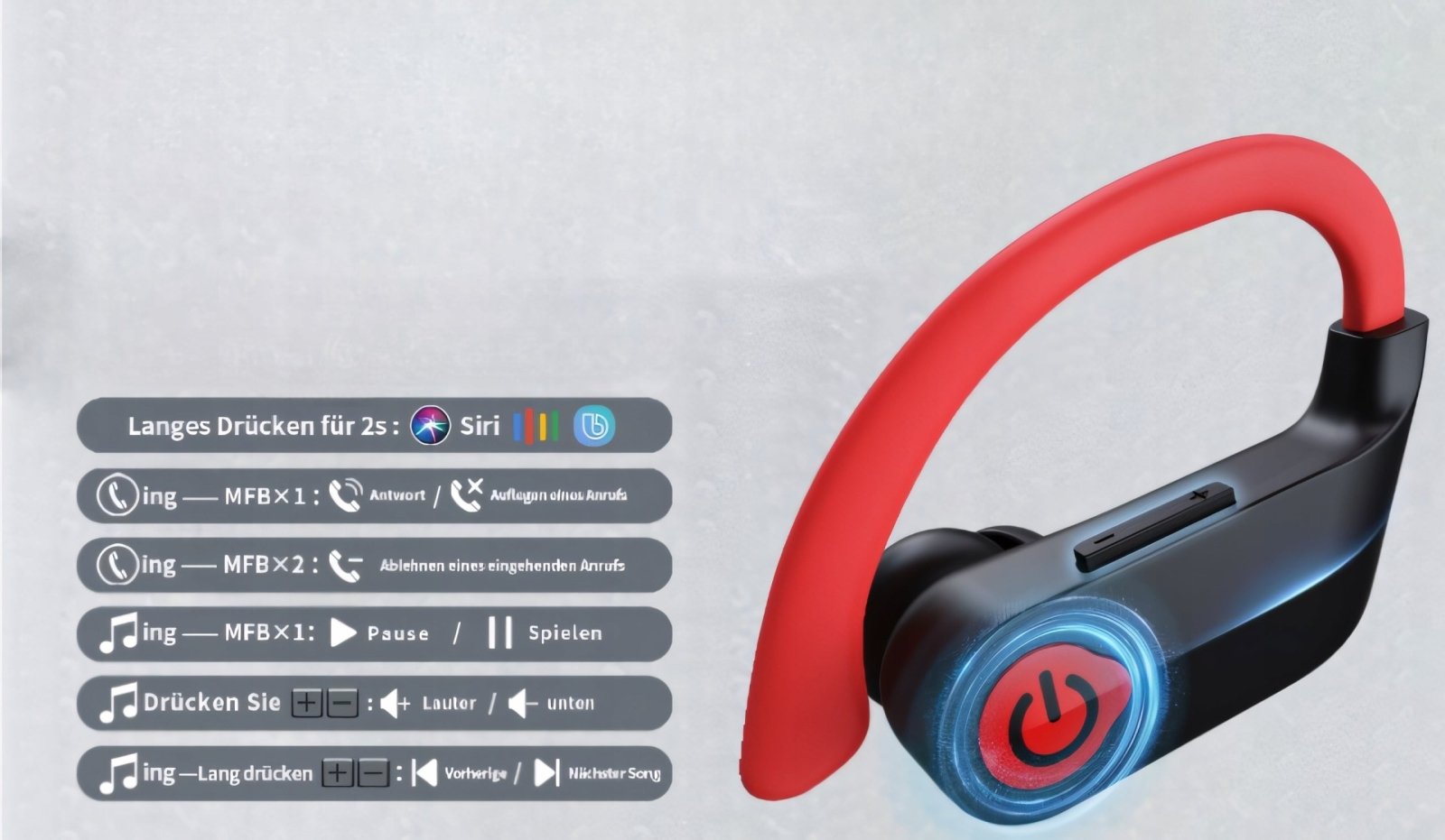 Słuchawki sportowe TWS IP7 60h bas | REEVE