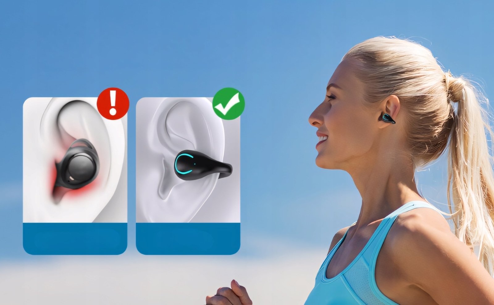 Słuchawki zauszne bluetooth 5.3 przewodnictwo kostne IPX7 | REEVE