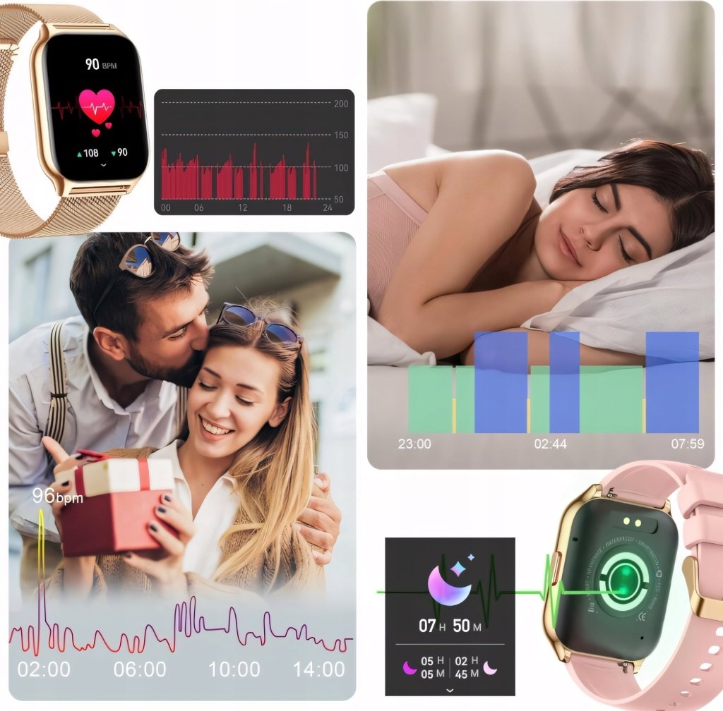 Smartwatch damski różowy 50mm polskie menu IP68 | REEVE