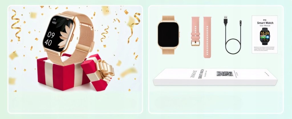 Smartwatch damski różowy 50mm polskie menu IP68 | REEVE