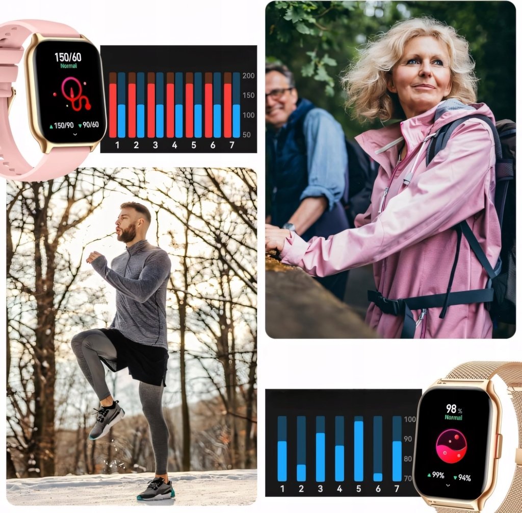 Smartwatch damski różowy 50mm polskie menu IP68 | REEVE