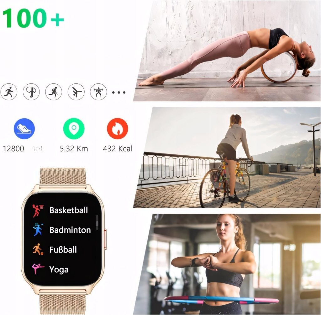 Smartwatch damski różowy 50mm polskie menu IP68 | REEVE