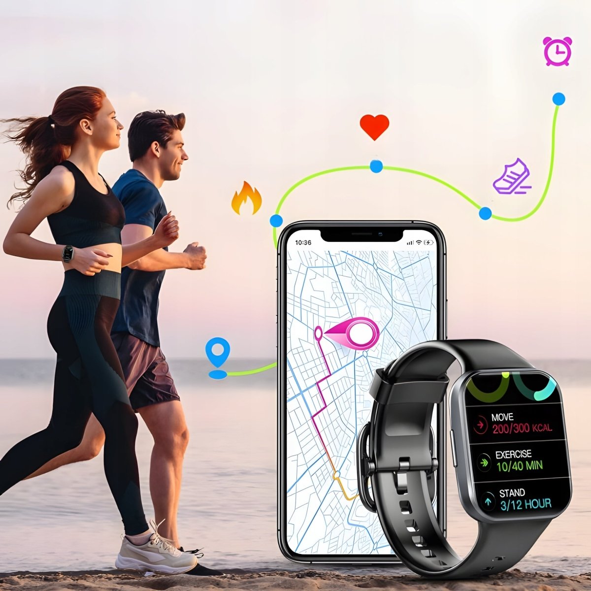 Smartwatch sportowy Q23 GPS pulsometr IP68 | REEVE
