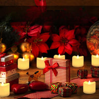 Świeczki LED tealight 24 szt., migoczący płomień, ciepła biel | REEVE