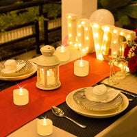 Świeczki LED tealight 24 szt., migoczący płomień, ciepła biel | REEVE