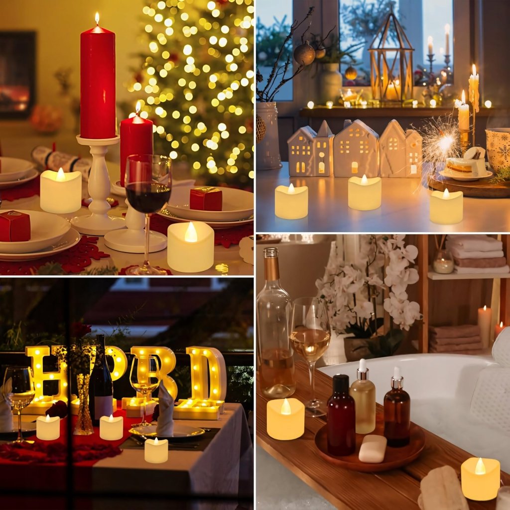 Świeczki LED tealight migoczące, 24 sztuki, ciepły biały | REEVE