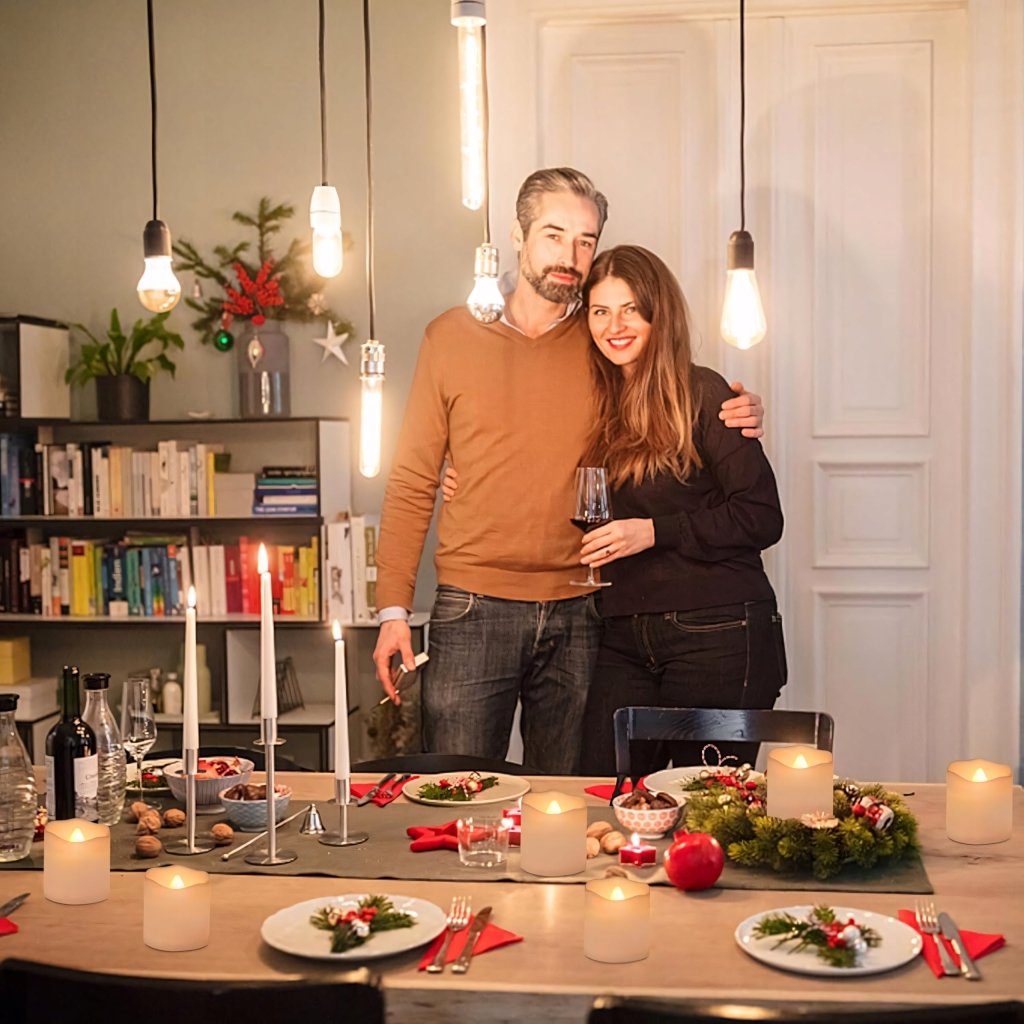 Świeczki LED tealight migoczące, 24 sztuki, ciepły biały | REEVE