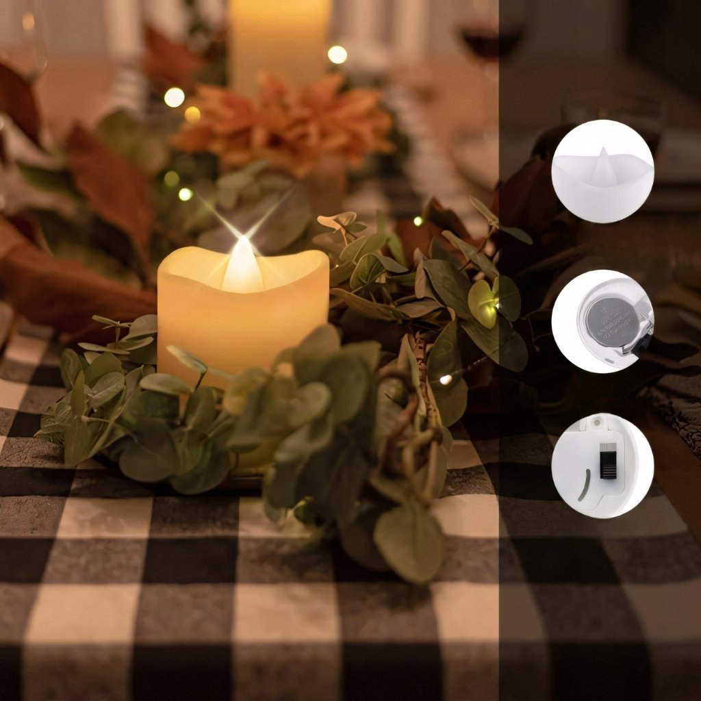 Świeczki LED tealight migoczące, 24 sztuki, ciepły biały | REEVE