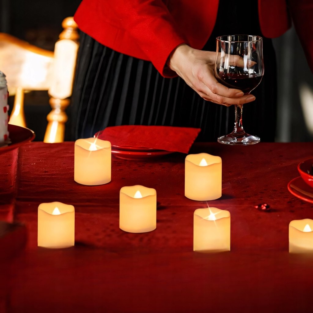 Świeczki LED tealight migoczące, 24 sztuki, ciepły biały | REEVE