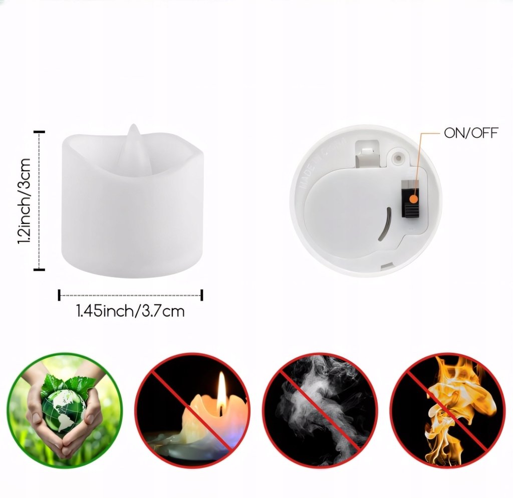 Świeczki LED tealight migoczące, 24 sztuki, ciepły biały | REEVE