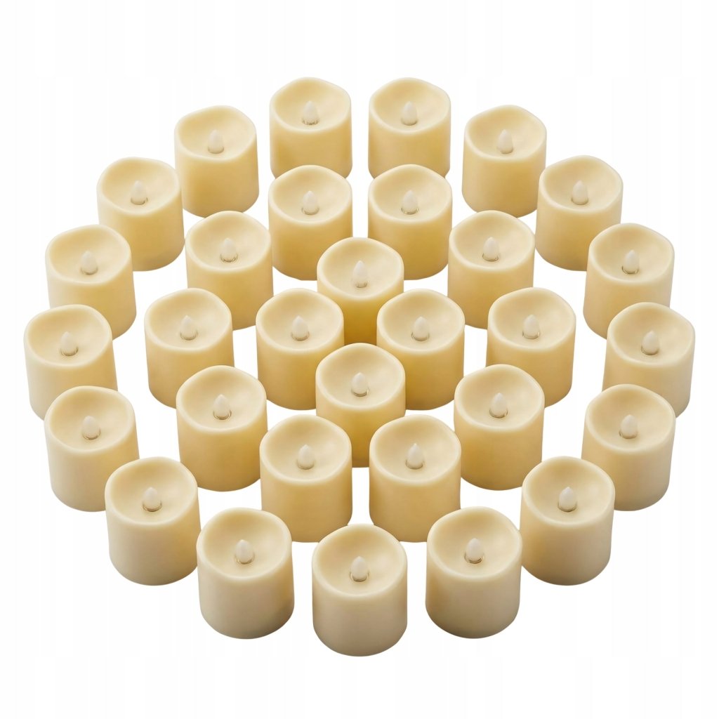 Świeczki LED tealight migoczące, 24 sztuki, ciepły biały | REEVE