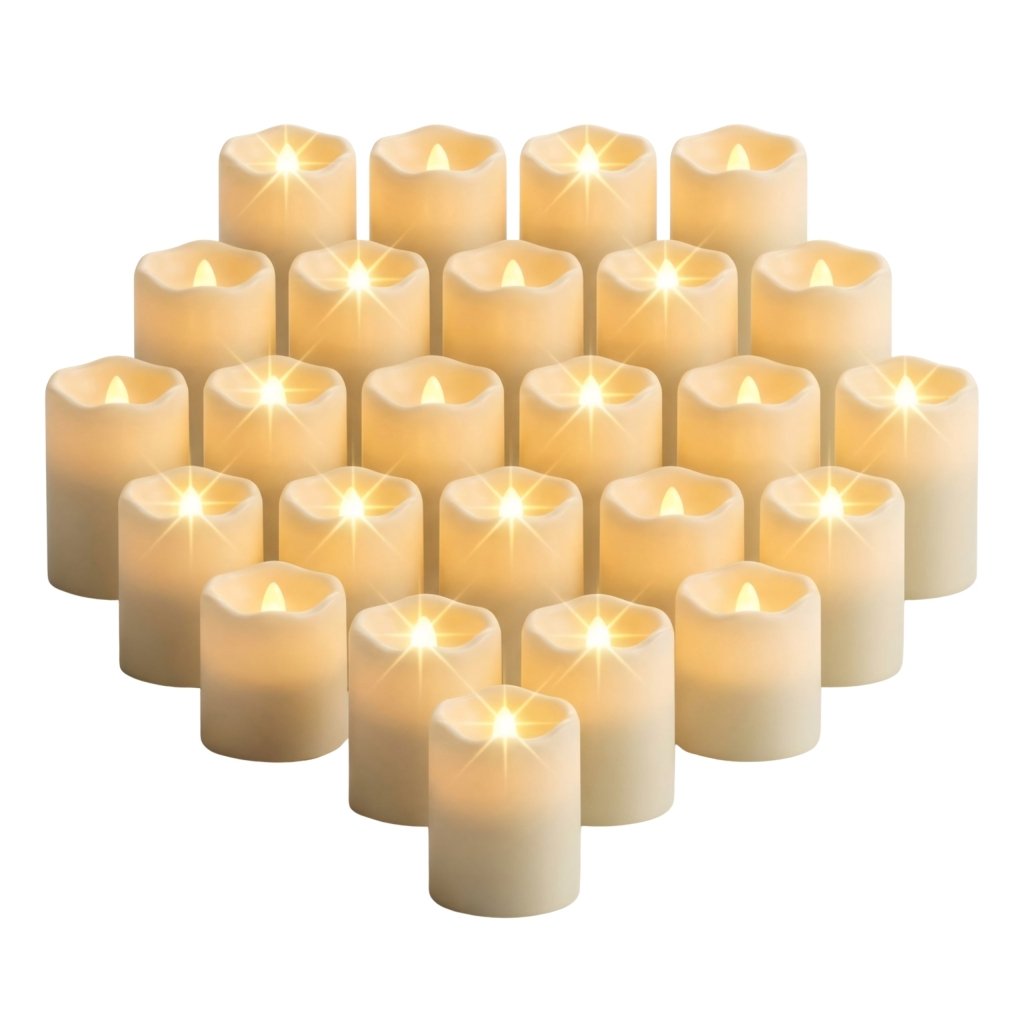 Świeczki LED tealight migoczące, 24 sztuki, ciepły biały | REEVE