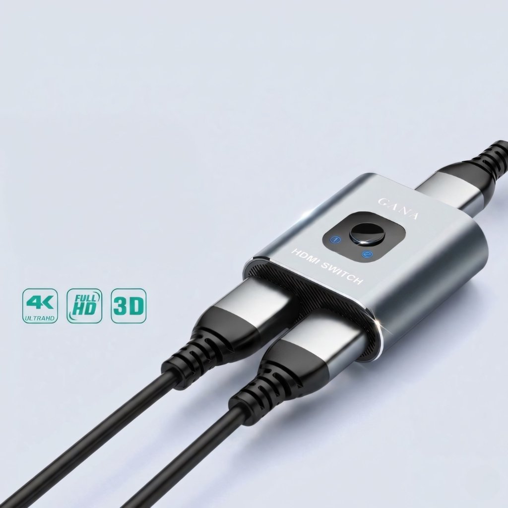 Switch HDMI dwukierunkowy 4K 60 Hz, 2 × 1 lub 1 × 2, aluminium | REEVE