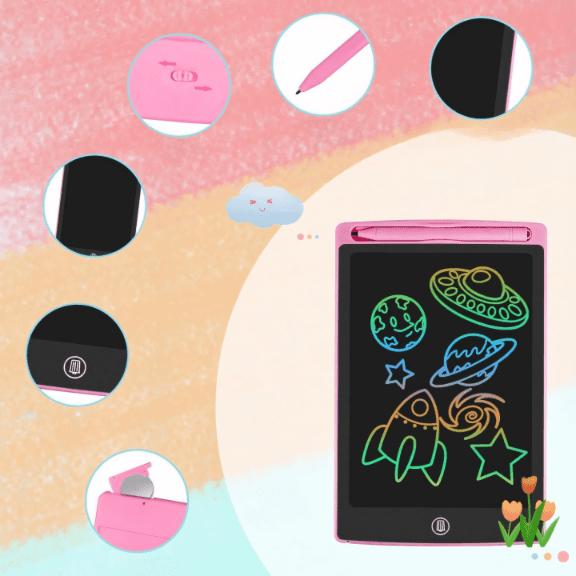 Tablet graficzny LCD 8.5" różowy dla dzieci 2+ | REEVE