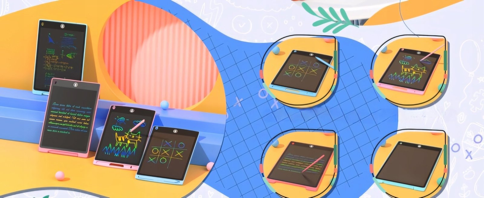 Tablet graficzny znikopis dla dzieci 8,5" niebieski | REEVE