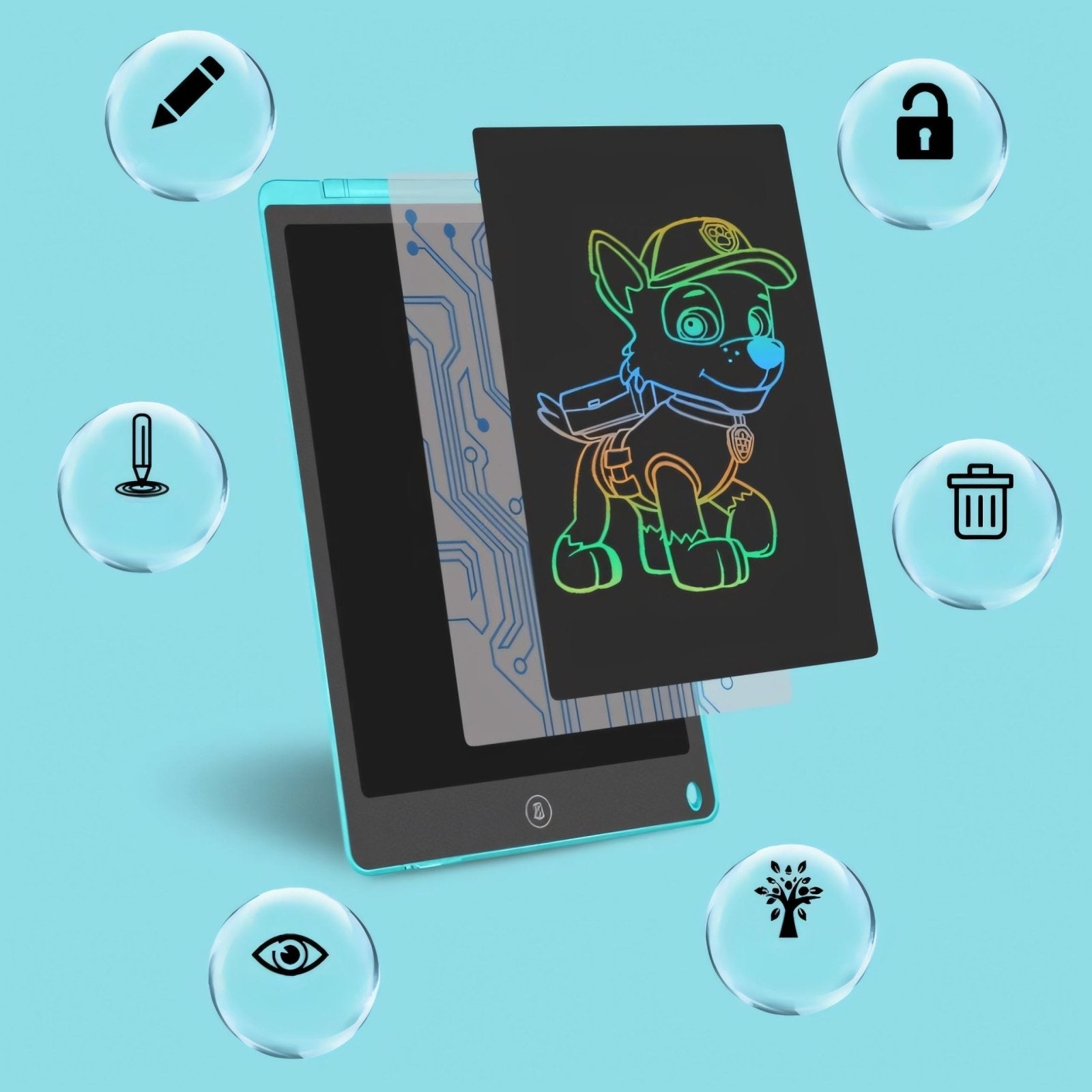 Tablet graficzny znikopis dla dzieci 8,5" niebieski | REEVE