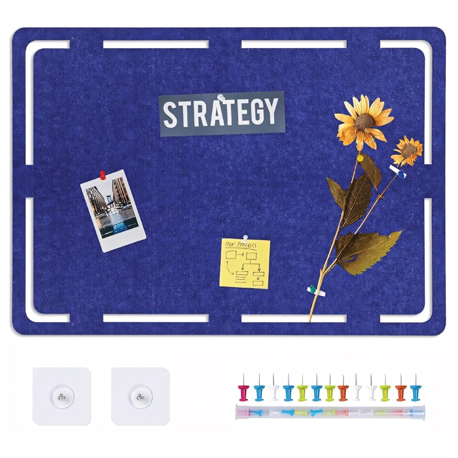 Tablica filcowa 79x56 cm niebieska samoprzylepna | REEVE