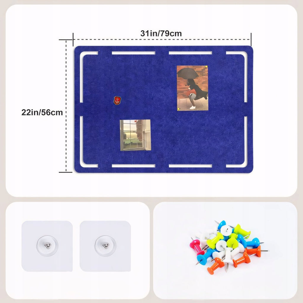 Tablica filcowa 79x56 cm niebieska samoprzylepna | REEVE