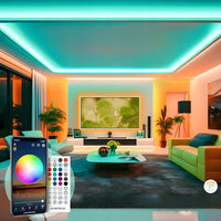 Taśma LED RGB 20 m, 5050, Bluetooth, aplikacja i pilot, IP20 | REEVE